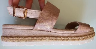 Sandalias Primark Talla 39 Doradas Rosadas