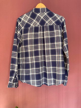 Camisa cuadros azul con rayita plateada