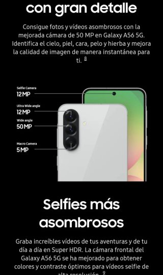 Samsung A56 5G 256GB Gris Claro Nuevo
