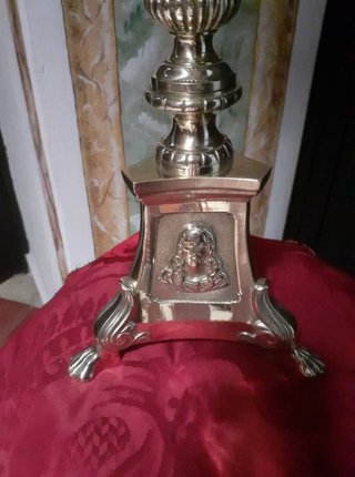 Antigua Cruz de Altar Latón Dorado