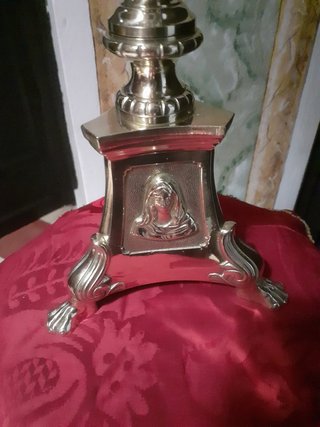 Antigua Cruz de Altar Latón Dorado
