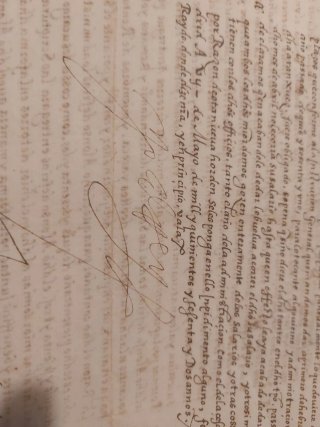 Firma  manuscrita Rey Felipe II Cédula Real 1562