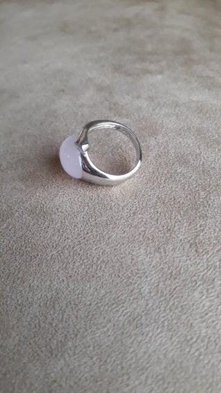 Anillo Plata Ley y Cuarzo Rosa Talla 17.5