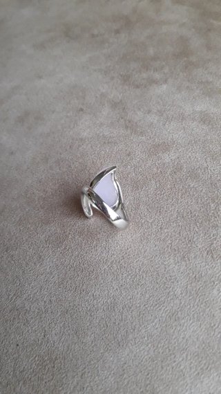 Anillo Plata Ley y Cuarzo Rosa Talla 17.5