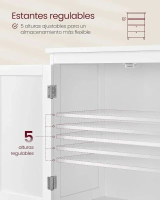 Armario Baño 60 cm 2 Cajones VASAGLE BBC552P31