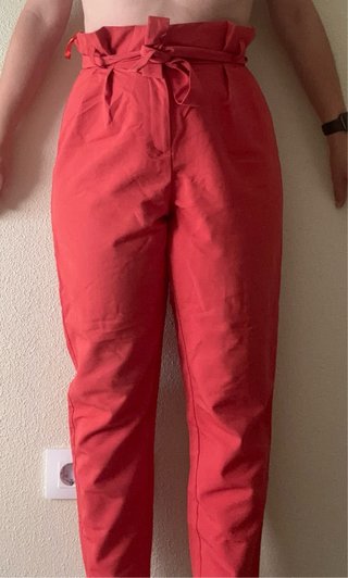 Pantalón tiro alto naranja talla 38