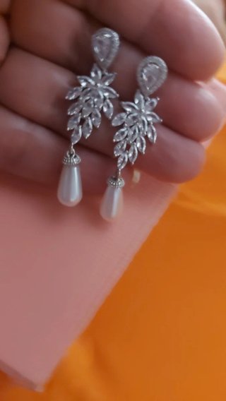 Pendientes Novia/Fiesta Perla y Circonita