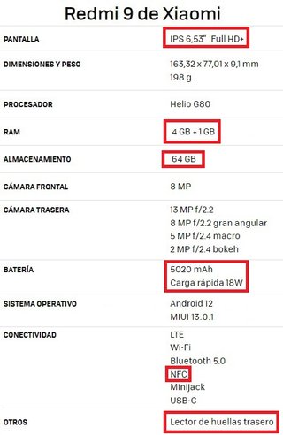 Xiaomi Redmi 9 Gris