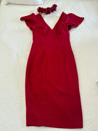 Vestido rojo invitada hecho a medida