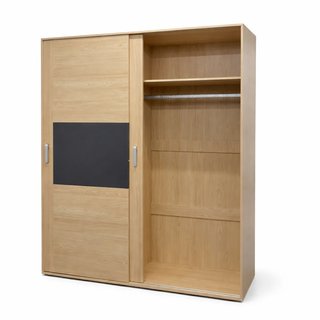 Armario puertas correderas madera y cristal