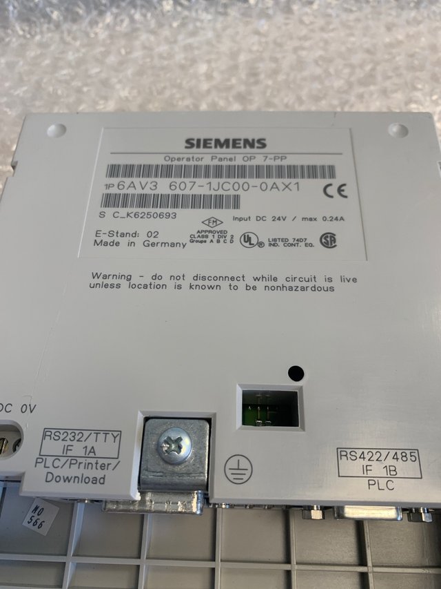 Siemens OP7 PP 6AV3 1JC00-0AX1 Panel Operador