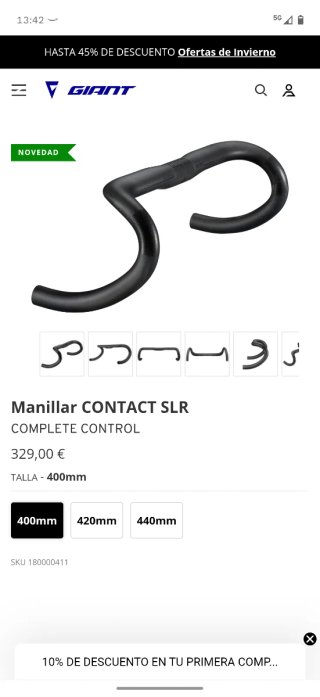 Manillar Giant Contact SLR Carbono