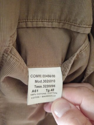 Giacca uomo cotone beige tg 48
