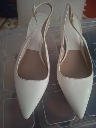 Zapatos Zara Talla 38 Slingback Blancos