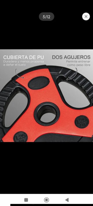Barra de pesas con 6 discos