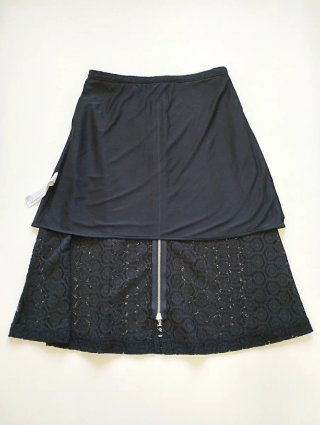 Falda Zara encaje negra cremallera