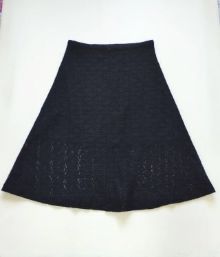 Falda Zara encaje negra cremallera