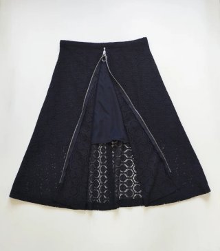 Falda Zara encaje negra cremallera