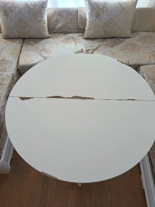 Mesa de comedor extensible blanca