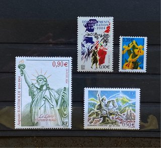 4 Sellos nuevo de Francia 2004 Yvert 3656 y más