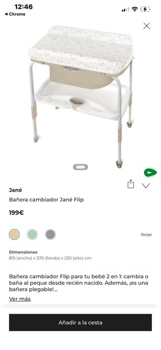Bañera cambiador Jané Flip Beige