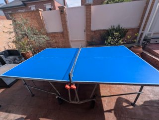 Mesa de ping pong azul
