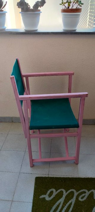 Silla plegable "Director" Vintage Madera y Loneta