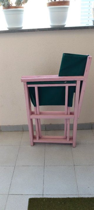 Silla plegable "Director" Vintage Madera y Loneta