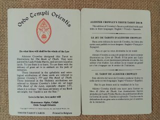 Tarot Tarocchi Thoth Aleister Crowley Vintage OOP