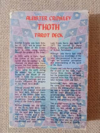 Tarot Tarocchi Thoth Aleister Crowley Vintage OOP