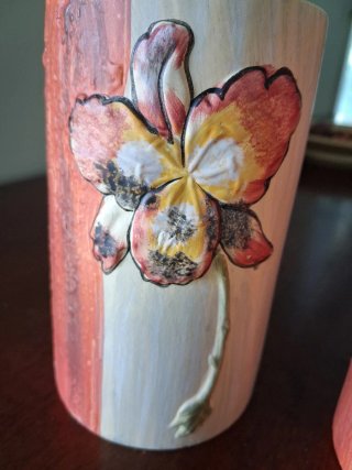 Coppia vasetti decorati fiori