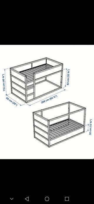 Cama elevada Ikea madera