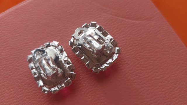 Pendientes fiesta novia rosa y plata