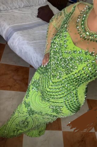 Vestido de fiesta con pedrería