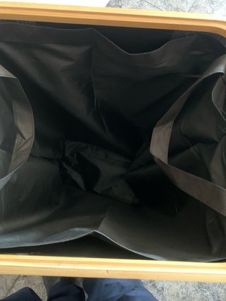 Cesto Ropa Sucia Tela y Madera