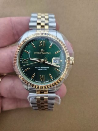 Orologio Philip Watch Uomo Verde Oro