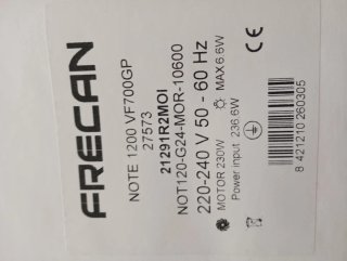 Campana extractora FRECAN NOTE 1200 VF700 GP