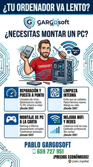 Servicios PC: Reparación, Montaje y Limpieza.