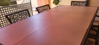 Mesa Comedor Exterior Aluminio y Piedra
