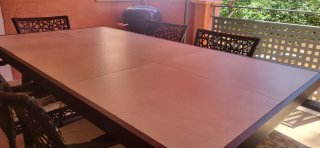 Mesa Comedor Exterior Aluminio y Piedra