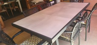 Mesa Comedor Exterior Aluminio y Piedra