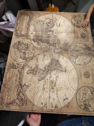 Mapa vintage del mundo, cuadro antiguo retro