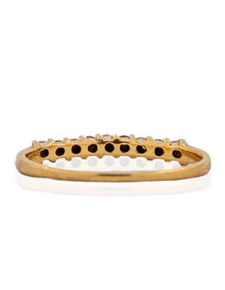 Anillo circonitas blancas rojas oro 18k -ref.15749
