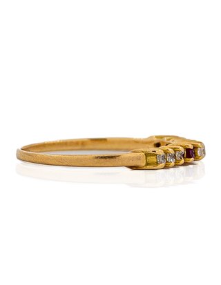 Anillo circonitas blancas rojas oro 18k -ref.15749