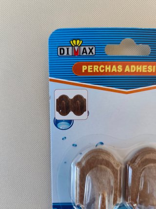 Pack de 2 perchas adhesivas efecto madera - Nuevas