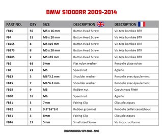 Kit de tornillería para BMW S1000RR HP4 2009 2014