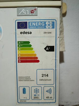 Congelador Edesa A+ 205L Comprobado Bajo consumo.