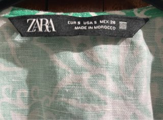 Vestido Zara flores verde talla S