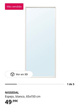 Espejo de pared grande Ikea blanco