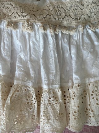 Vestido corto blanco y beige talla XL-44